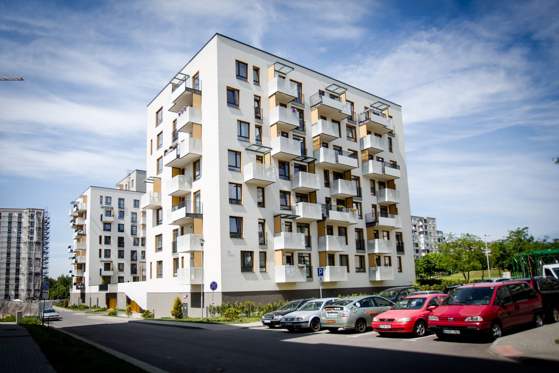 Three-piece apartment house complex „LightHause I“ at Fabijoniškių st. 3A, Vilnius, construction works